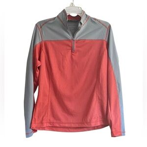 North Ends Ladies Lightweight Orange/Grey Quarter Zip Up Pullover Size Medium
